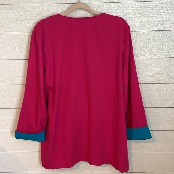 David Benjamin Women's Vintage Retro Pink 90's cuffed oversized blazer size 16 - Picture 6 of 6
